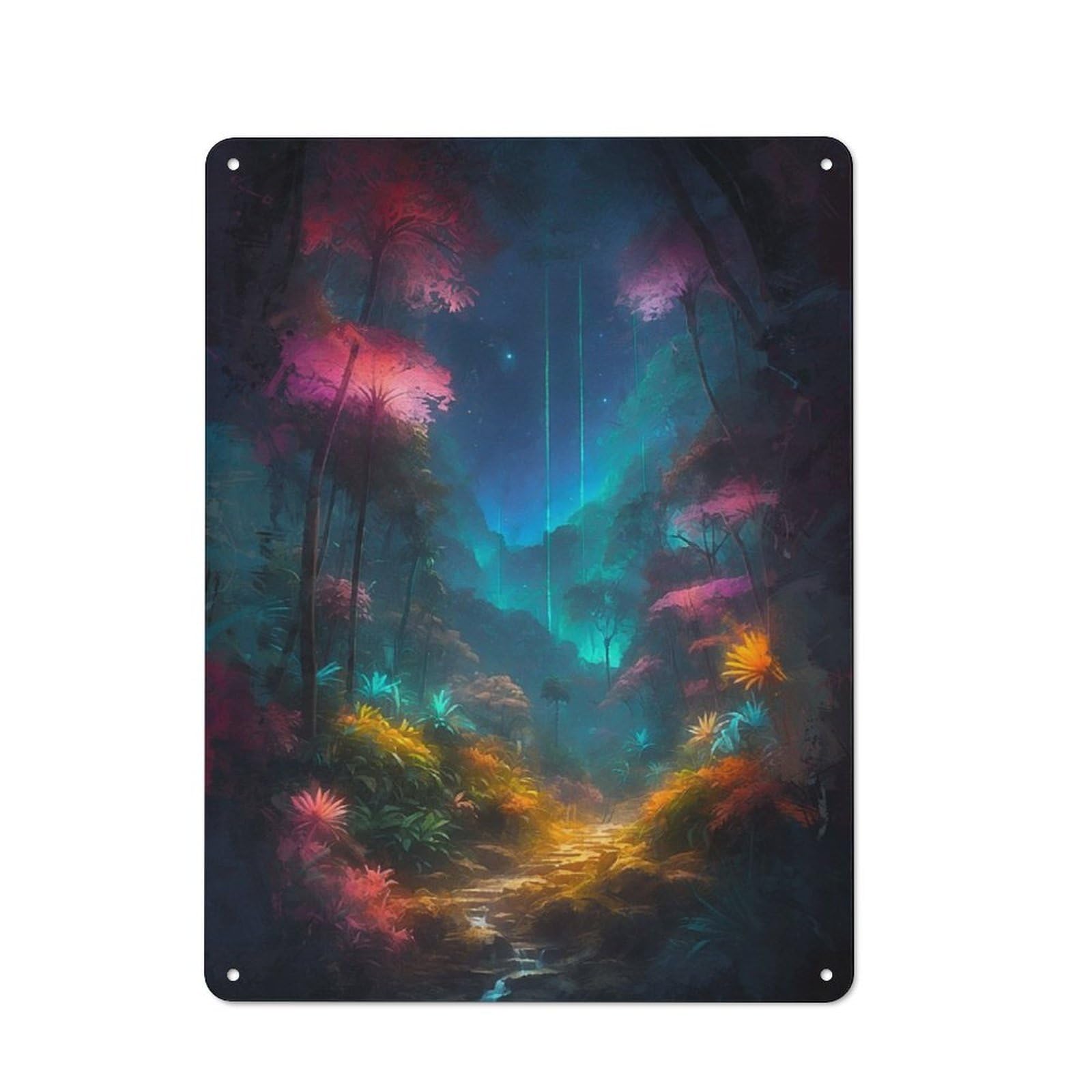 Junmoney Enchanted Forest Vintage Tin Sign 40X30cm Featuring For Workshop Wall, Gift For Metal Sign Collectors During The Christmas Season