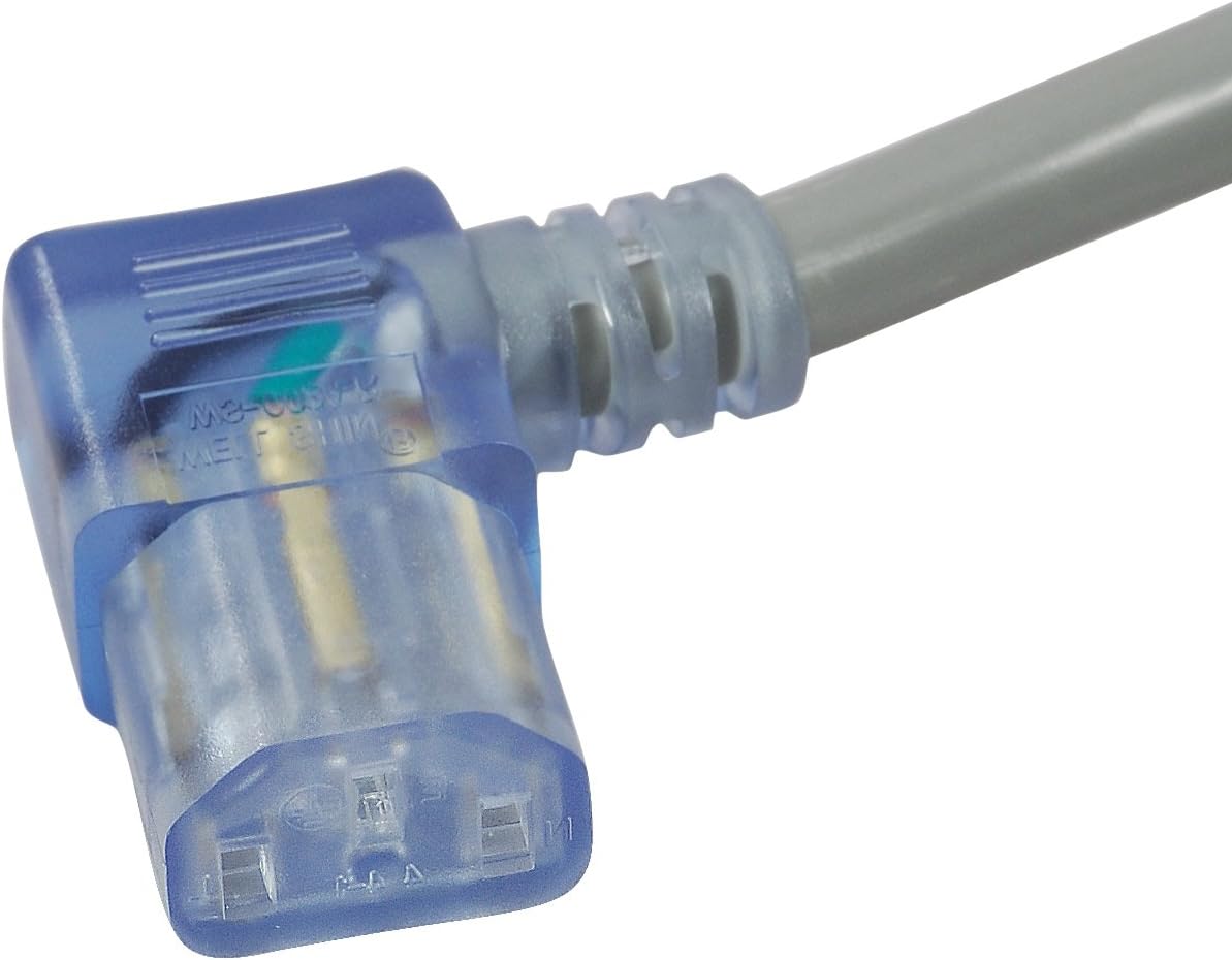 Conntek 25903 15-Amp 125-Volt Hospital Grade/Green Dot Cord 20-Foot SJT 14/3 105C NEMA 5-15P to IEC 320-C13 Left Angle