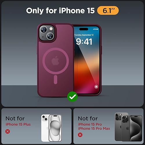 Miniatura 617 de Miracase - Funda magnética para iPhone 13 de 6.1 pulgadas (compatible con MagSafe) (con 2 protectores de pantalla), protección de grado militar