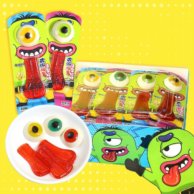 Amazon | 30個入り 大目モンスター舌型グミ 目玉ボールキャンディ 面白