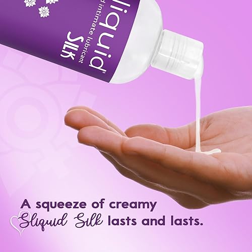 Miniatura 4 de Sliquid Lubricante íntimo de seda, silicona y lubricante a base de agua para mujeres y hombres, hipoalergénico, impermeable, sin perfume, 8.5 onzas