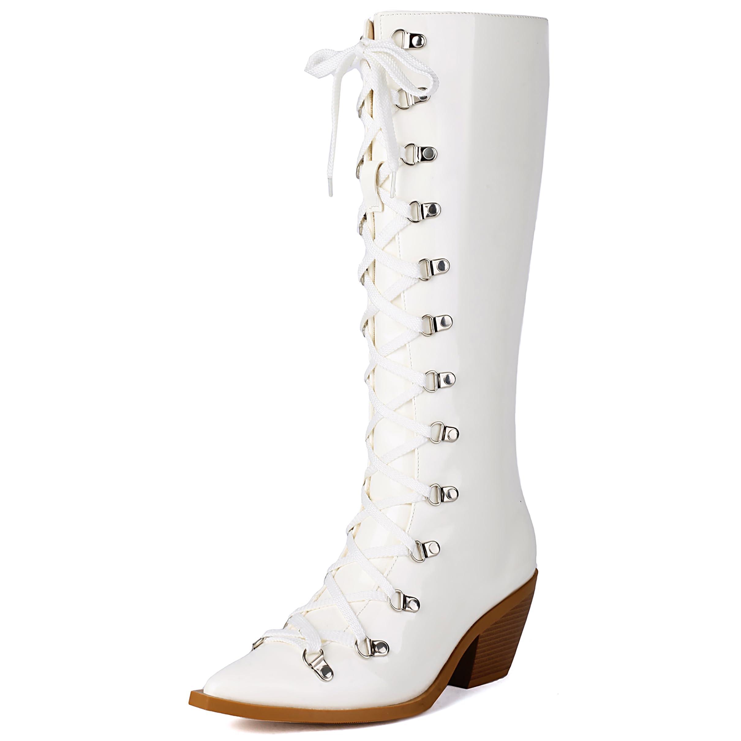 Bottes mi-mollet Asterisco bout pointu et talon bloc finitions haute précision - 8
