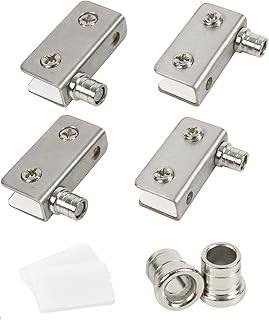 TamBee Glass Door Pivot Hinge Small Shower Door Pivot Hinge - Stainless Steel, Rust Resistant, for Swinging Doors, Medicine Cabinet, Fixing Cabinet Doors (for 4-6mm Thick Glass) (2 Pairs)
