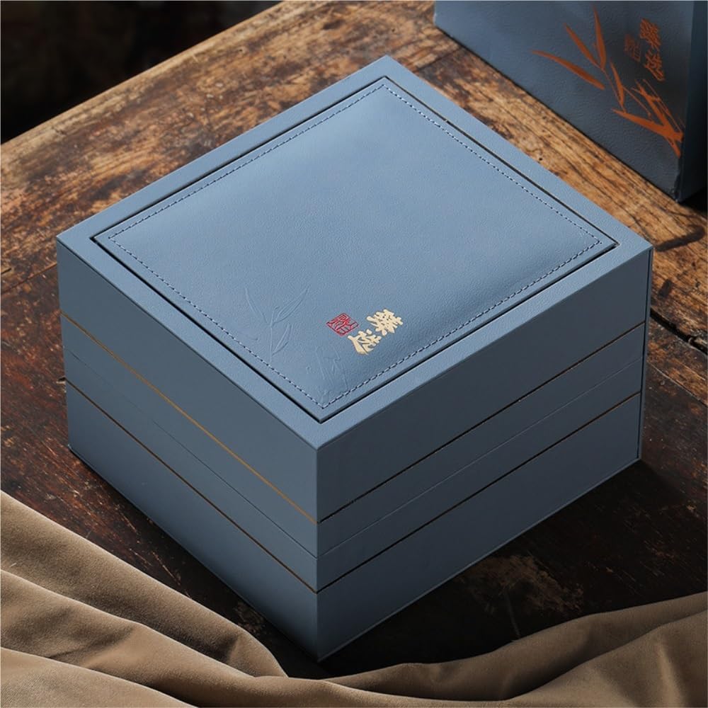 HLTYGWX Pojemnik na herbatę Ceramiczny pojemnik do przechowywania herbaty luzem Słoik do kuchni do jedzenia Słoik Zamknię słoik Retro chiński zestaw do herbaty Podwójny słoik Zestaw upominkowy Puszka