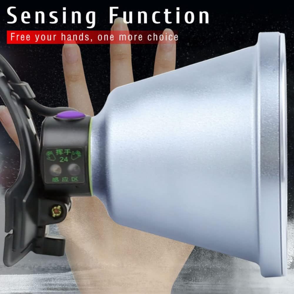 Hunting LED Headlamp Super Bright 12V 16Core Rechargeable Head Lamp with Powerful Battery Pack, Perfect for Hunting, Exploring, Camping, Fishing, Emergency