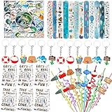 CHSLtmxq 110PCS Fishing Party Favors Go Fish Birthday Party Decorations Gone Fishing Goodie Bags Fillers Suitable for Fish Themed Party Supplies