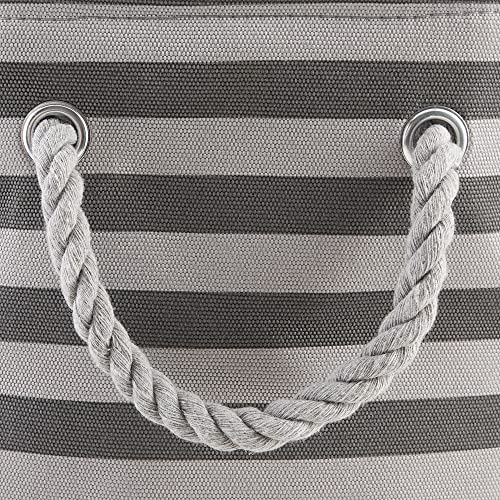 Bone Dry Pet Storage Collection Striped Paw Patch Bin, Large Rectangle, Gray #TOP3