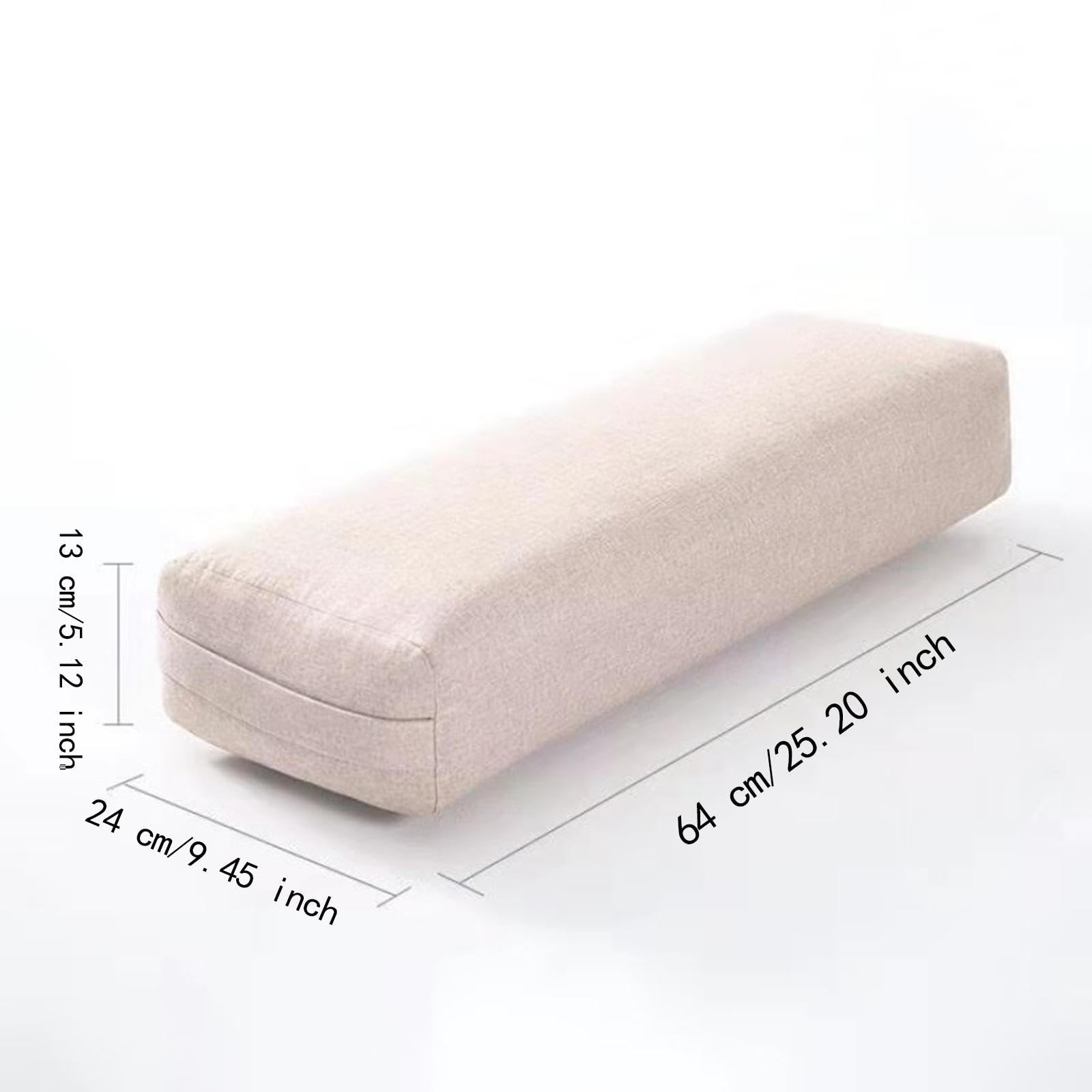Amagogo Yoga Bolster Kissen Rechteckig Abnehmbarer Bezug Yoga Komfort Kissen mit Tragegriff Yoga Kissen