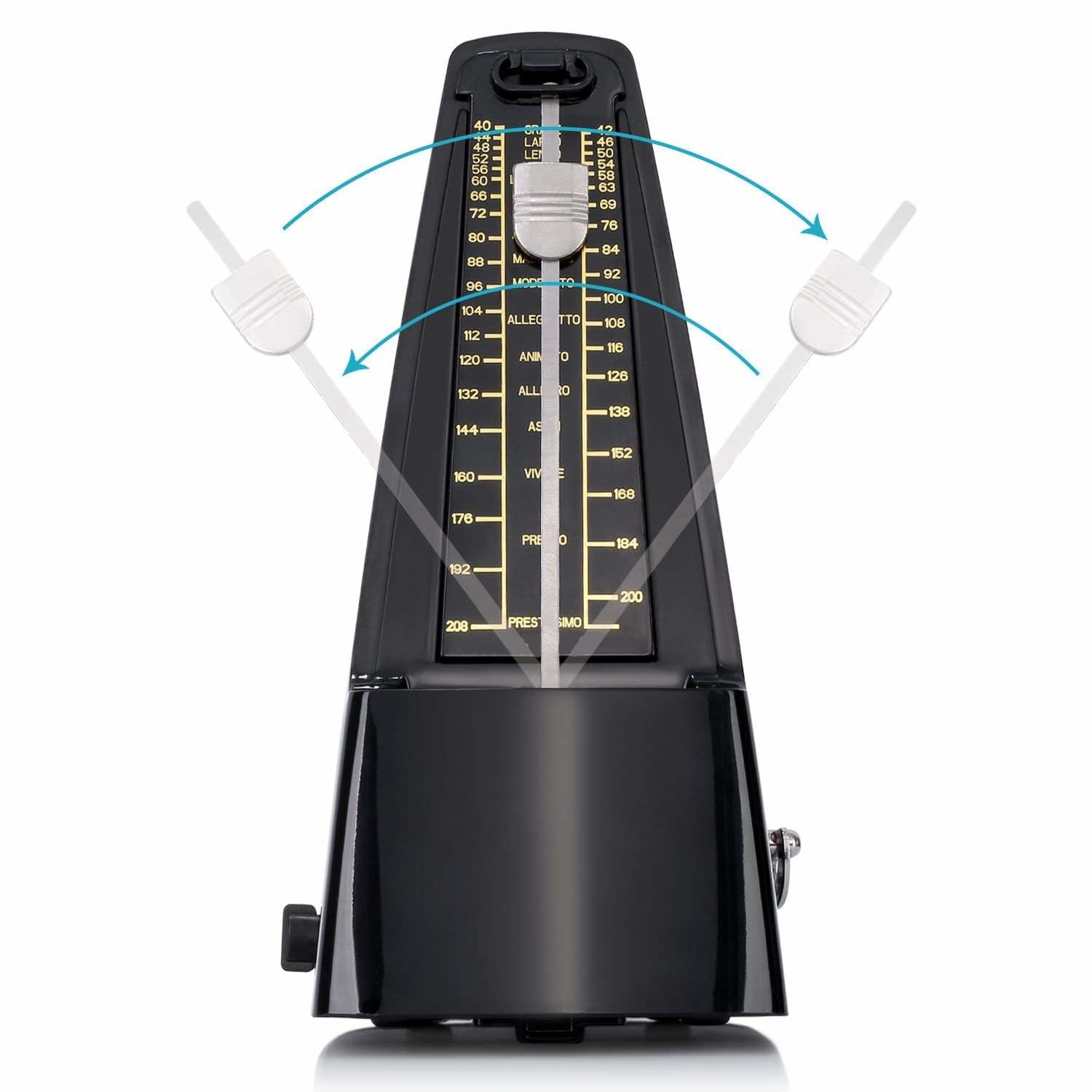 Perlman Traditional Wind Up Mechanical Metronome for Piano Guitar Bass Drum Violin and Other Musical Instruments (Black) — Amazon image 3