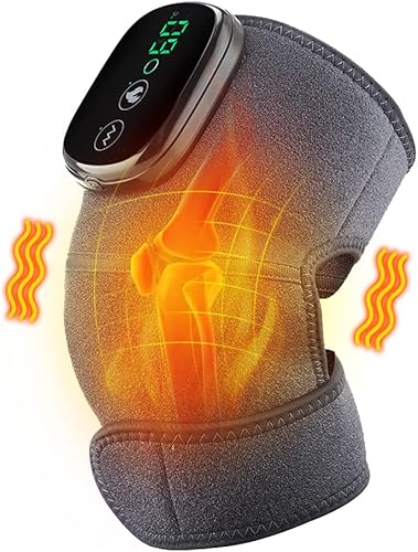 Masajeador de rodilla calentado, masajeador de rodilla 3 en 1 con calor y vibración, almohadillas térmicas de rodilla de masaje eléctrico