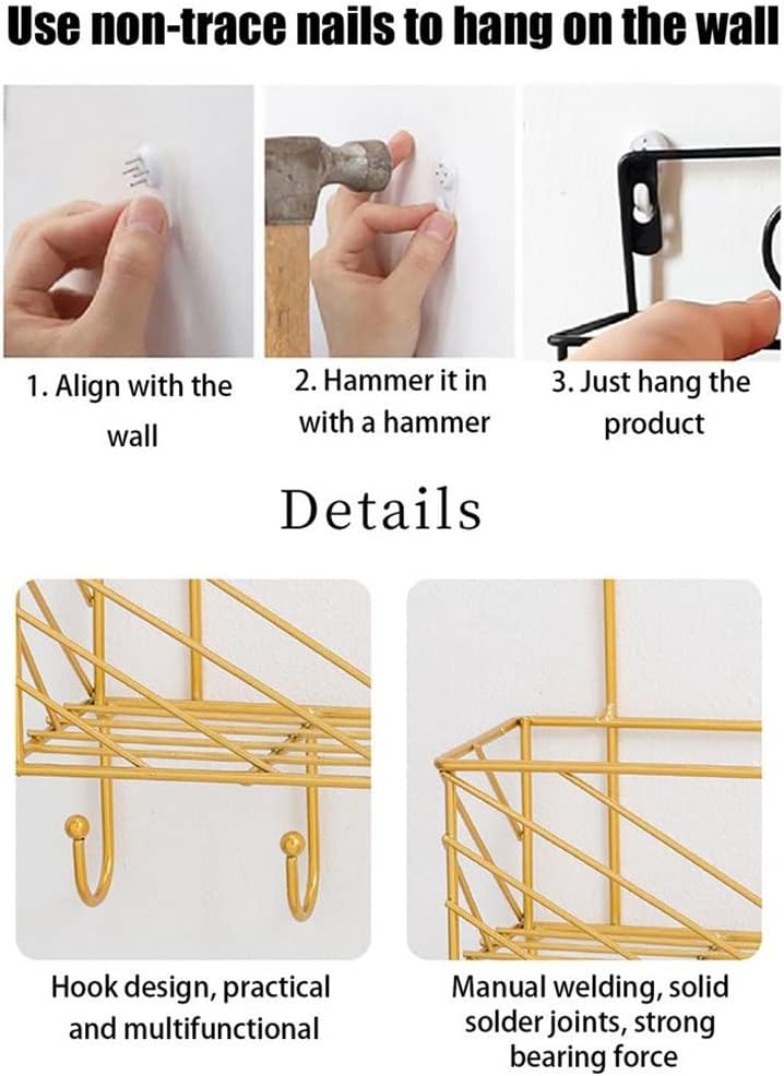 HBJWOV Office Newspaper Magazine Rack Multifunction Desktop Metal Storage Basket Minimalist Book Organizer(D)