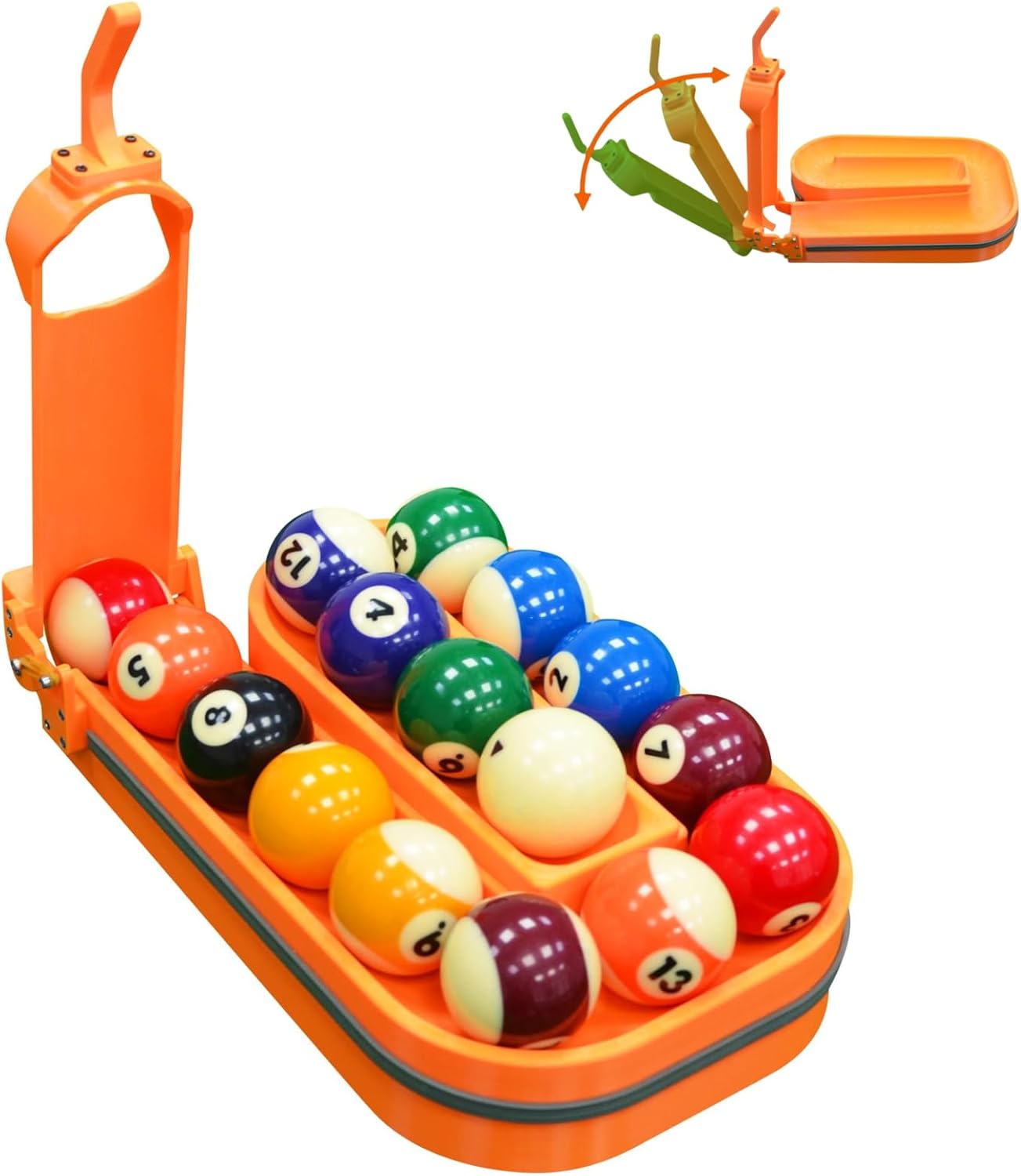 Precision Pool Ball Rack, 3D Printed Pool Ball Rack Training Aid for Perfect Triangle Setup, Portable Ball Rack with Maintenance Kit, Lightweight Pool Table Accessories for 15 Standard Balls