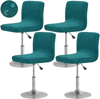 Bar Stool Cover with Back Waterproof Counter Height Bar Stool Slipcovers Stretch Swivel Barstools Slipcovers Pub Counter Chairs Covers for Kitchen Island Home Bar 4 Pack Deep Teal