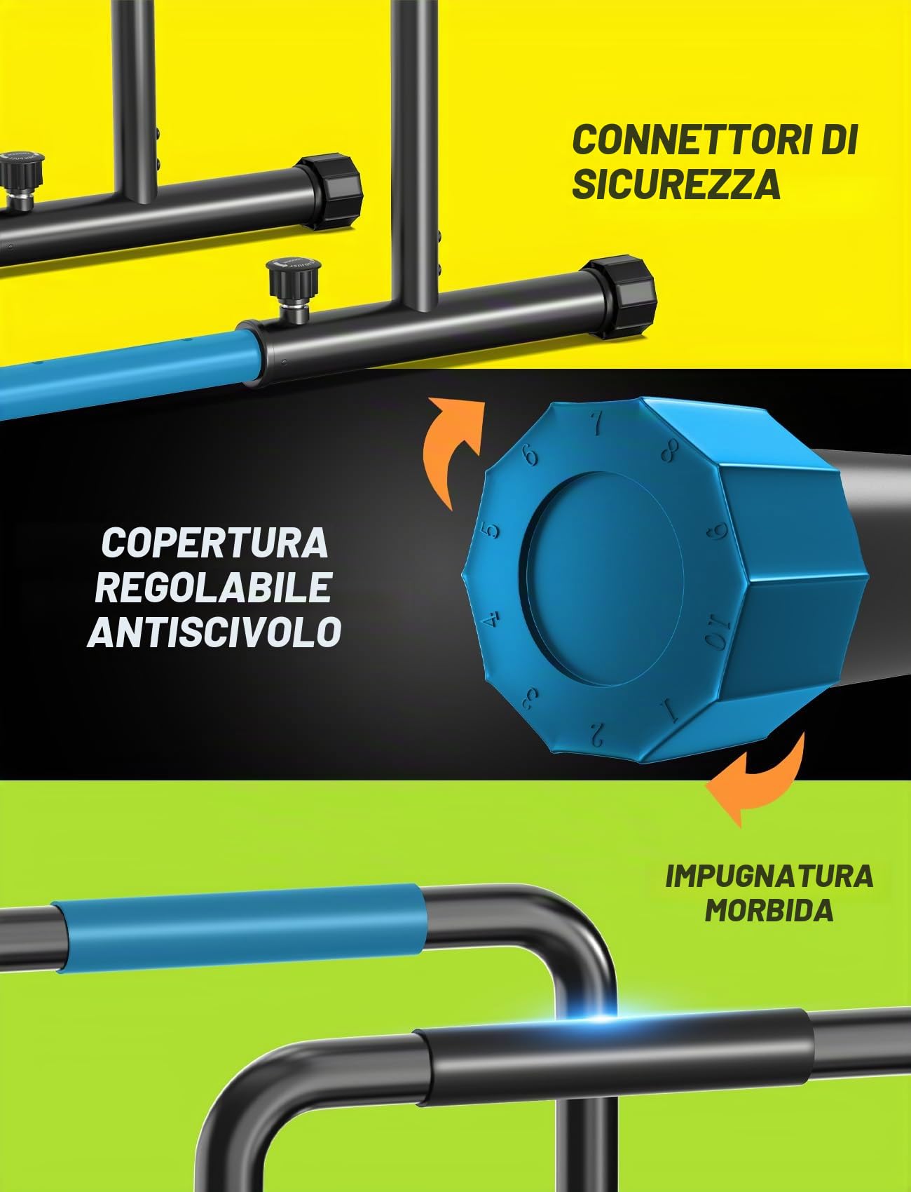 Yoleo Dip Bar regolabile – 500 kg Dip Station, portatile, funzionale, barra fitness con connettore di sicurezza, robusto supporto per dip, body press, barra parallela per esercizi calisthenics