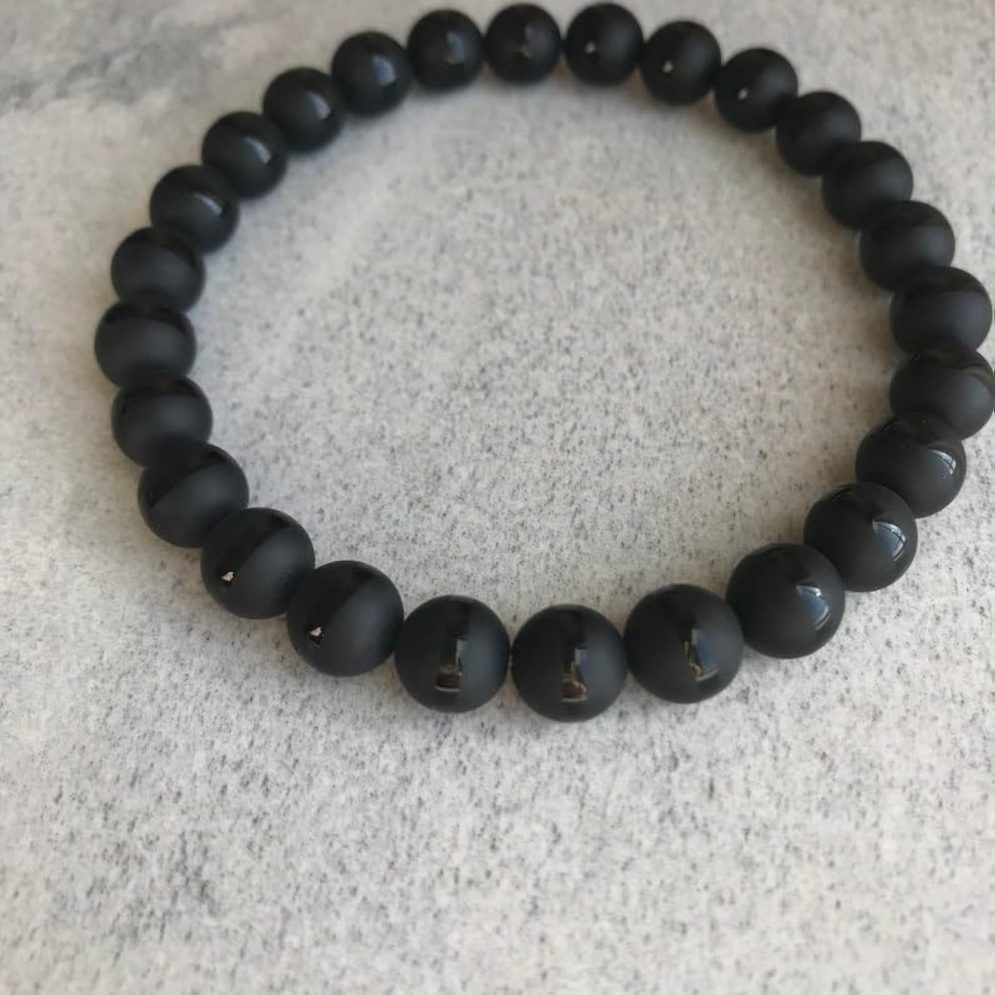 Natural Matte Onyx Stretchable Bracelet, Unisex