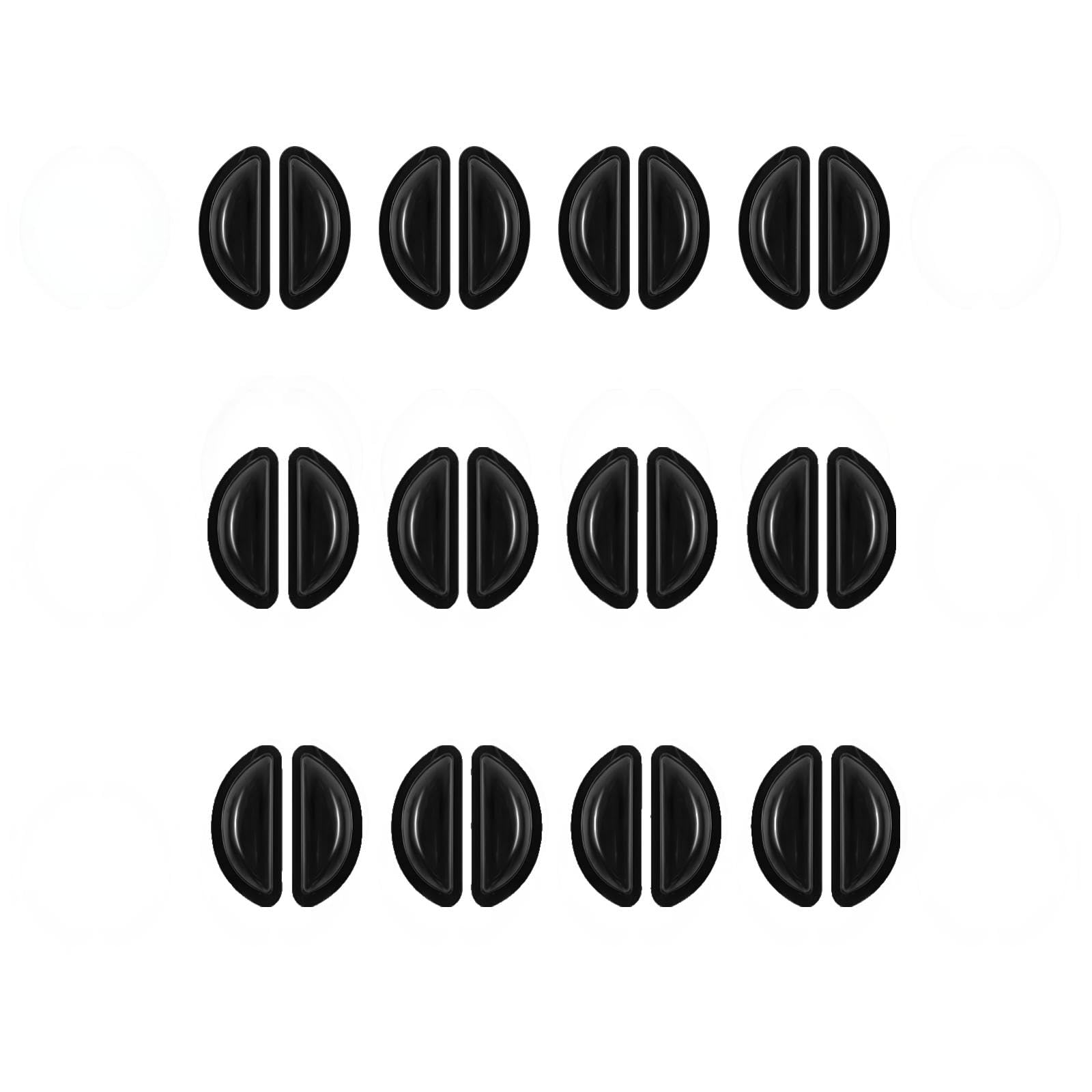 View 1 of 12 Pairs Soft Silicone Adhesive Eyeglass Nose Pads Non Slip with 3.5 Mm/ 0.4 Inch Thickness Air Bag for All Type Full Plastic Frames, Sunglasses, Reading Glasses (Black)