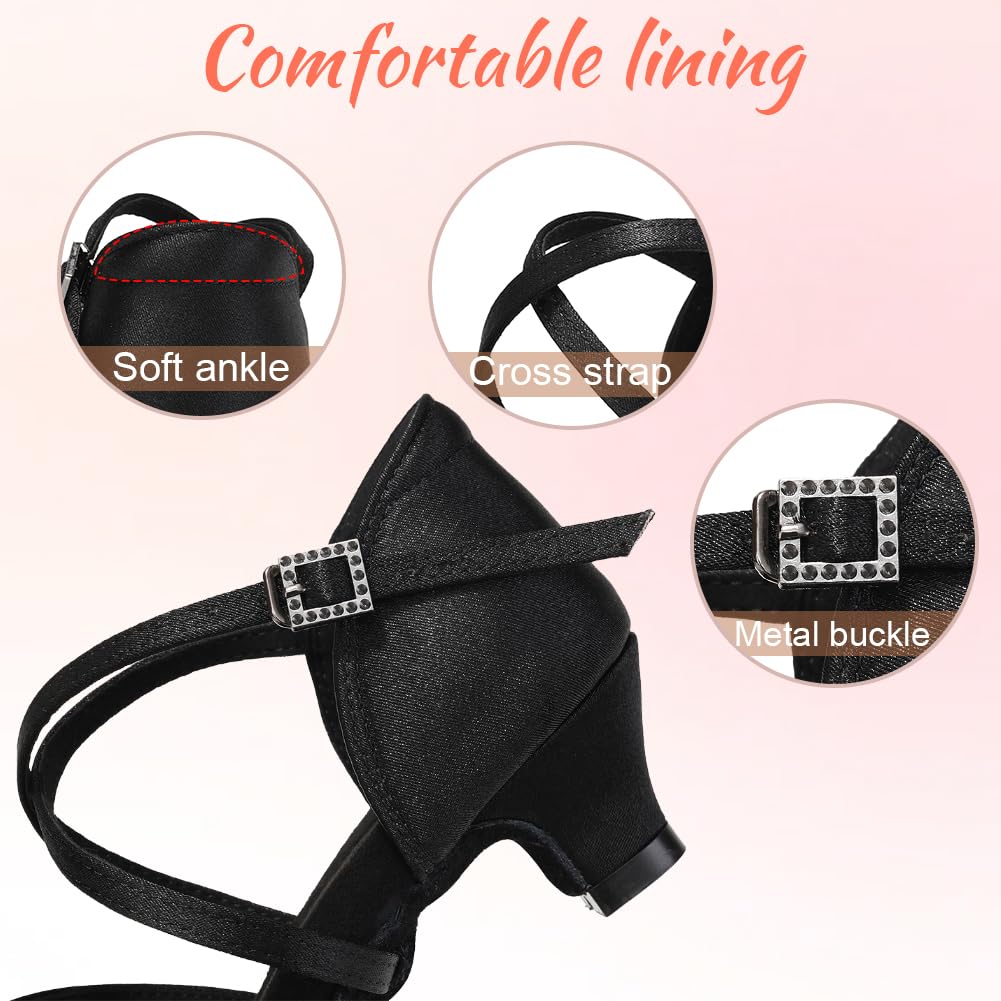 Chaussures de Danse Fille Latine Salsa Tango Professionnel Pratique Chaussure de Danse 4cm Talon