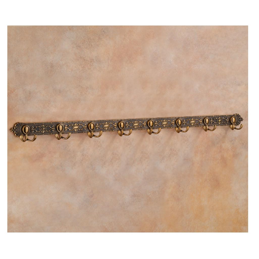 LMYSXAOZ Vintage Metal Coat Rack Wall Mount, Aluminum Thickened Hooks Hanging Rail Antique Clothes Towel Racks for Bathroom Entryway Bedroom Behind The Door 8hook