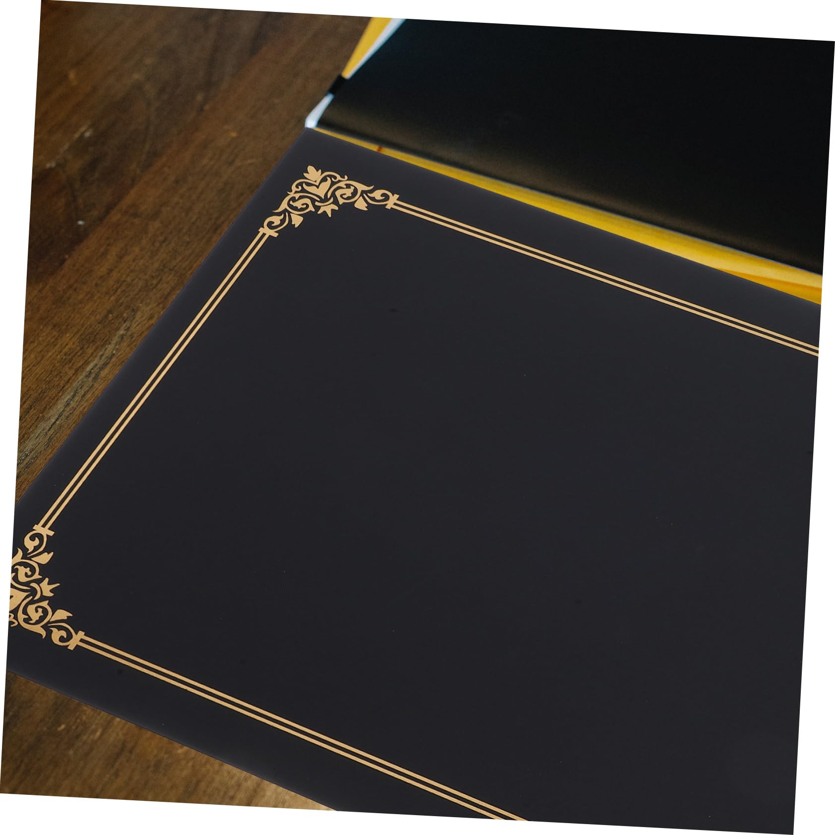 Couverture de Certificat Papier Noire 10 Pièces pour Documents