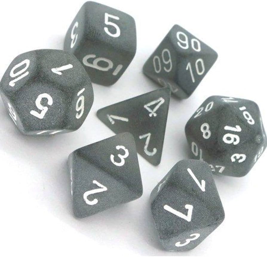 Amazon.com: Chessex LE431 Frosted Polyhedral Smoke/White, Set of 7