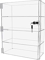 Vista 5 de Marketing Holders Armario vertical de acrílico con cerradura con llaves de 12 x 6 x 16 pulgadas, armario alto transparente para encimera, una pieza