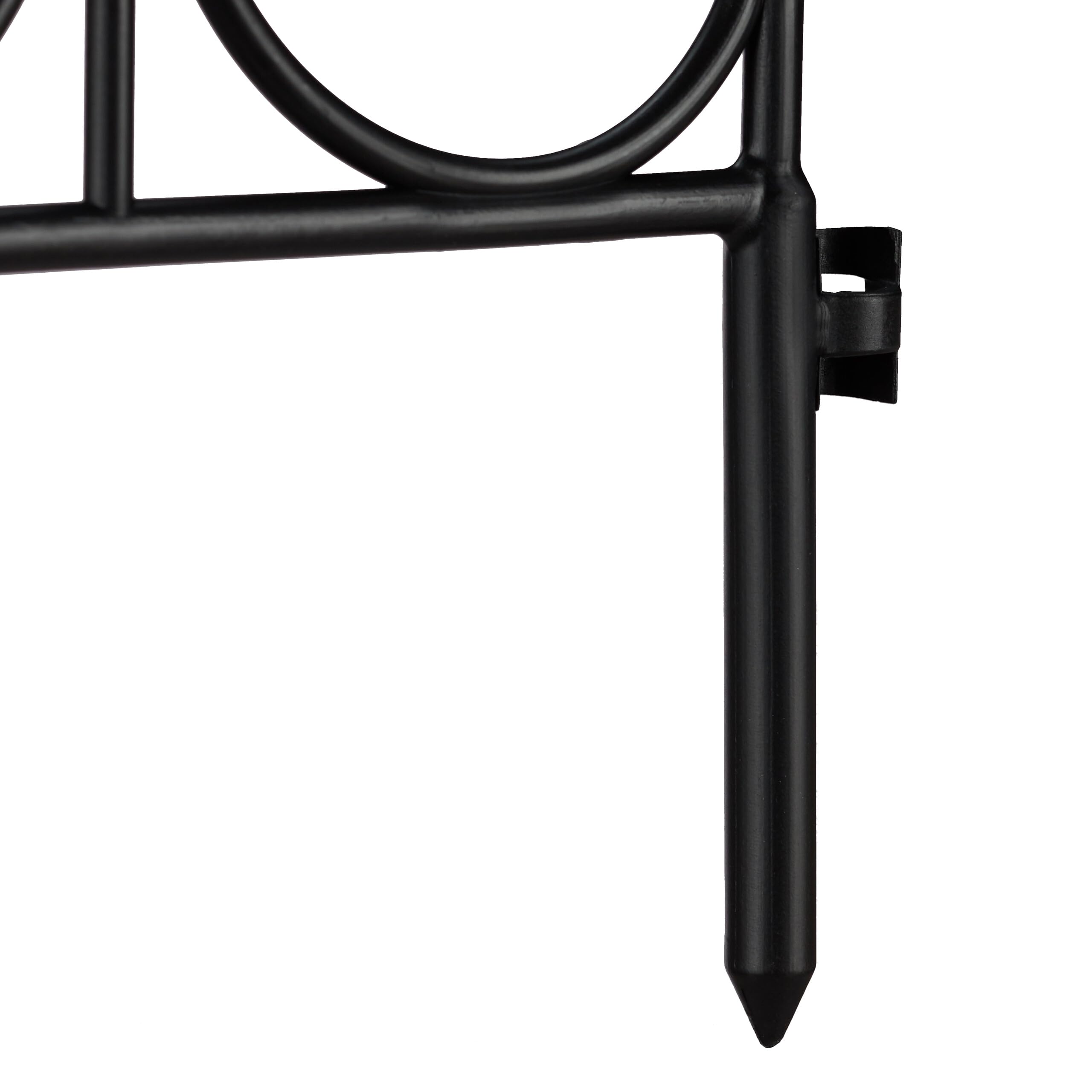 Relaxdays Recinzione per Aiuole in Plastica, H x L: 38 x 69 cm, Set da 8, Recinto Decorativo, Paletti per Giardino, Nero