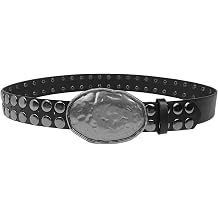 Fashionable PU Leather Waistband Waist Strap Belt with Studded Design and Metal Clasp for Men and Women