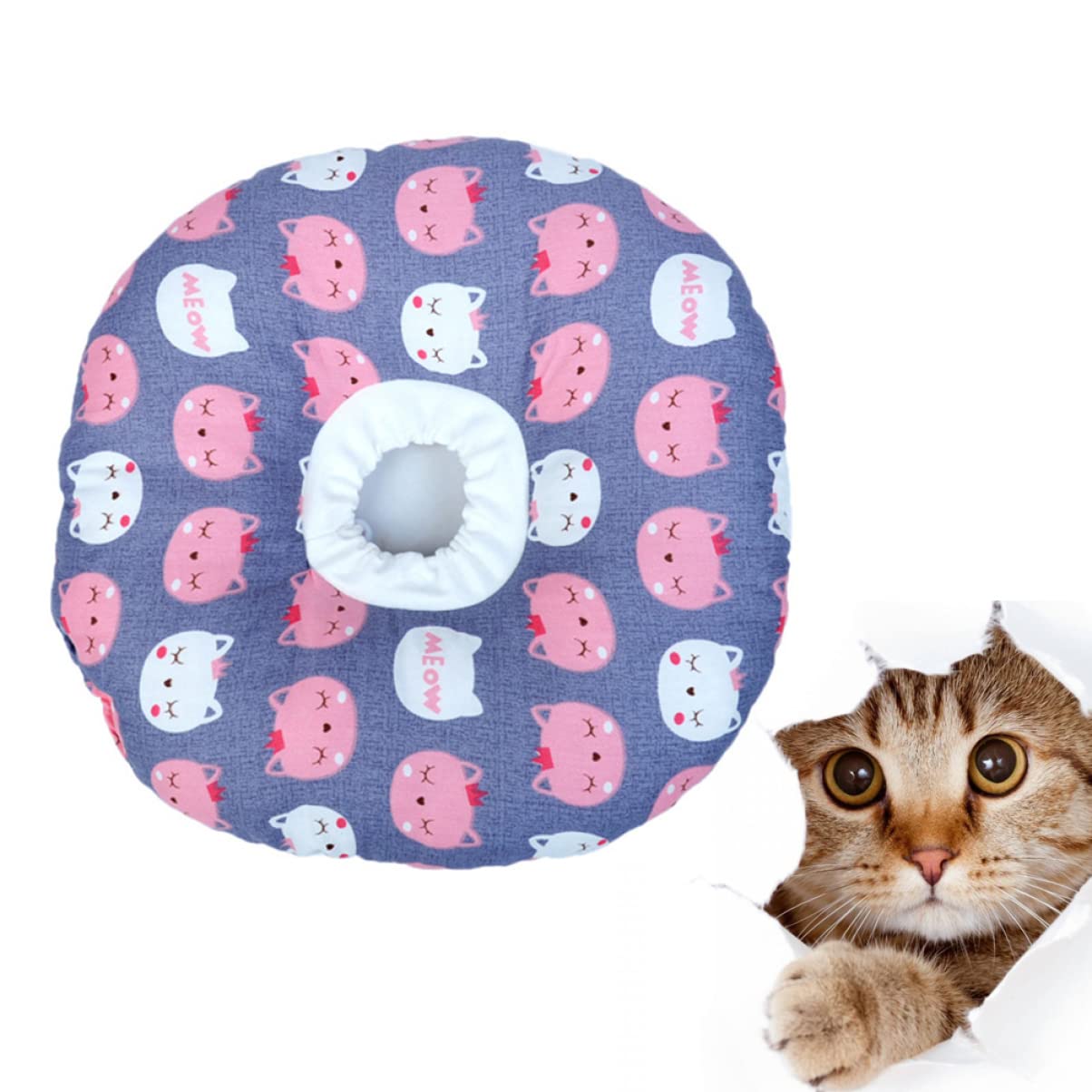 3 Pezzi Collare Per Animali Domestici Con Motivo Alla Moda - Collare Elisabettiano Per Gatti Grigio Taglia S Collare in Spugna Per La Guarigione