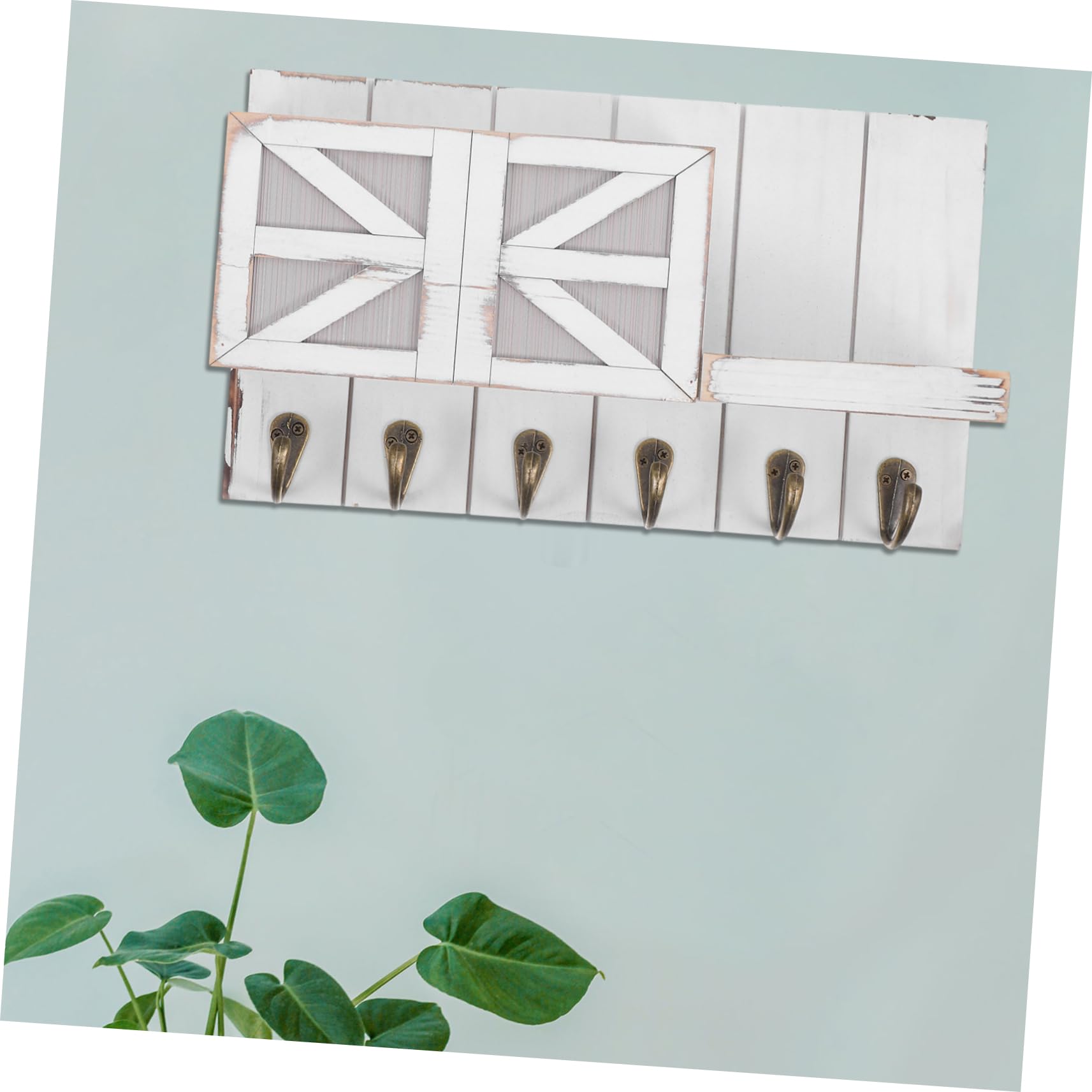 TOPBATHY Mensole da Parete in Legno e Ferro con Design Europeo Elegante, Portaoggetti e Portachiavi per Ingresso o Soggiorno
