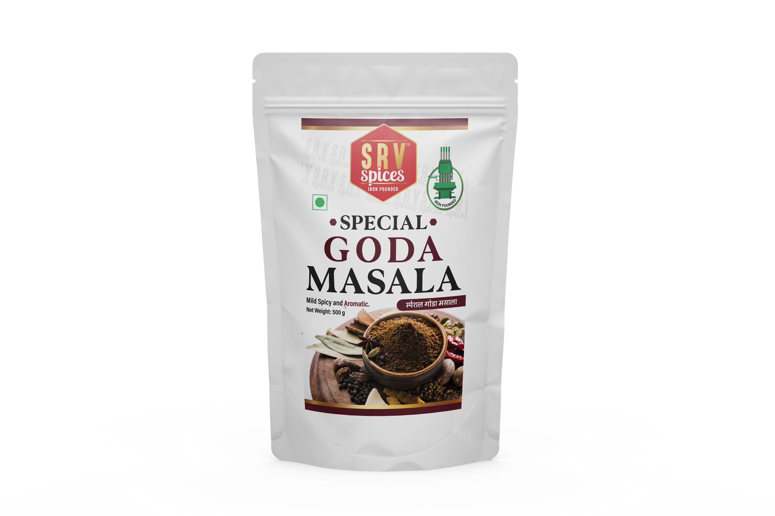 SRV Spices Special Goda Masala | Brahmani, Puneri Maharashtra Kala Masala | Mild & Aromatic Blend for Dal, Khichdi & Traditional Dishes | 500g