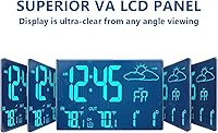 Vista 8 de Reloj despertador de proyección, reloj digital con pronóstico del tiempo, termómetro para interiores y exteriores, proyección de techo de dormitorio