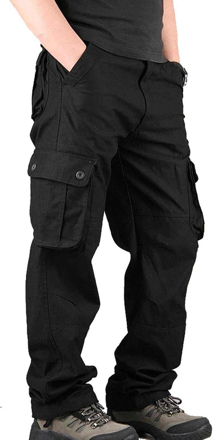 Flygo Men's Lightweight Multi-Pockets Outdoor Tactical Cargo Pants