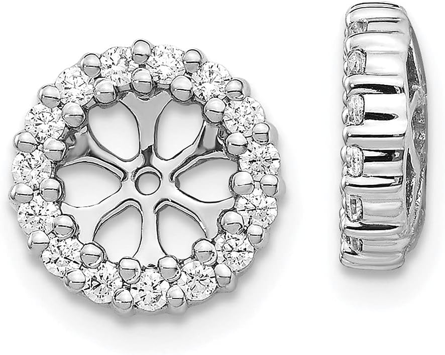 Diamond2Deal 14k White Gold 1/2Ct Lab Grown Diamond Jacket Earrings VS-SI Clarity, G-H Color