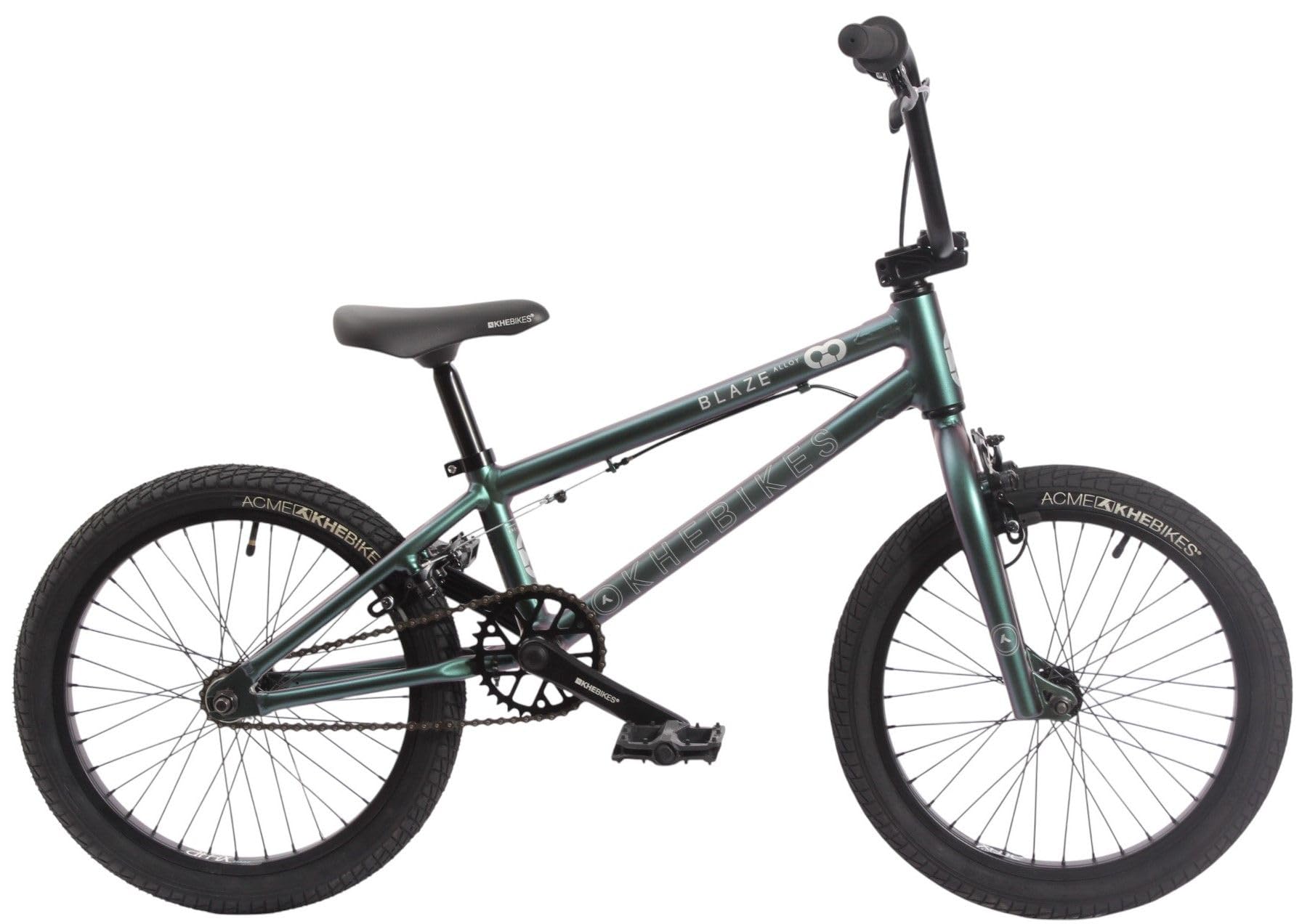 KHE Blaze Vélo BMX 2025 18" - Cadre en aluminium - Poids léger de 9,3 kg - Peinture à tongs - Rotor Affix - Freins en U - BMX freestyle pour enfants et adolescents (125 à 145 cm)