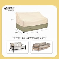 Vista 2 de COSFLY Fundas Impermeables para Sofás de Patio de Muebles de Exterior, Fundas para Sofás de Dos Plazas Exteriores que se Adaptan hasta 54A x 38P x