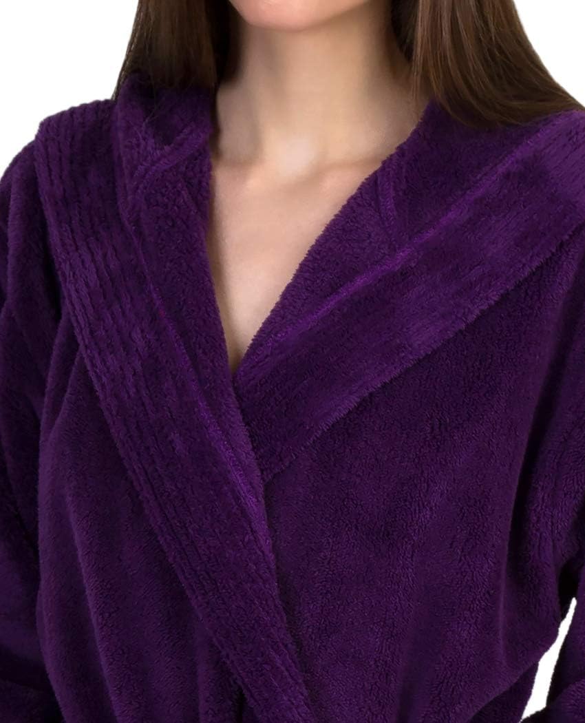 TowelSelections Womens Robe Soft Plush Bathrobe Fleece Hooded Spa Bath Robe for Women - Image 3