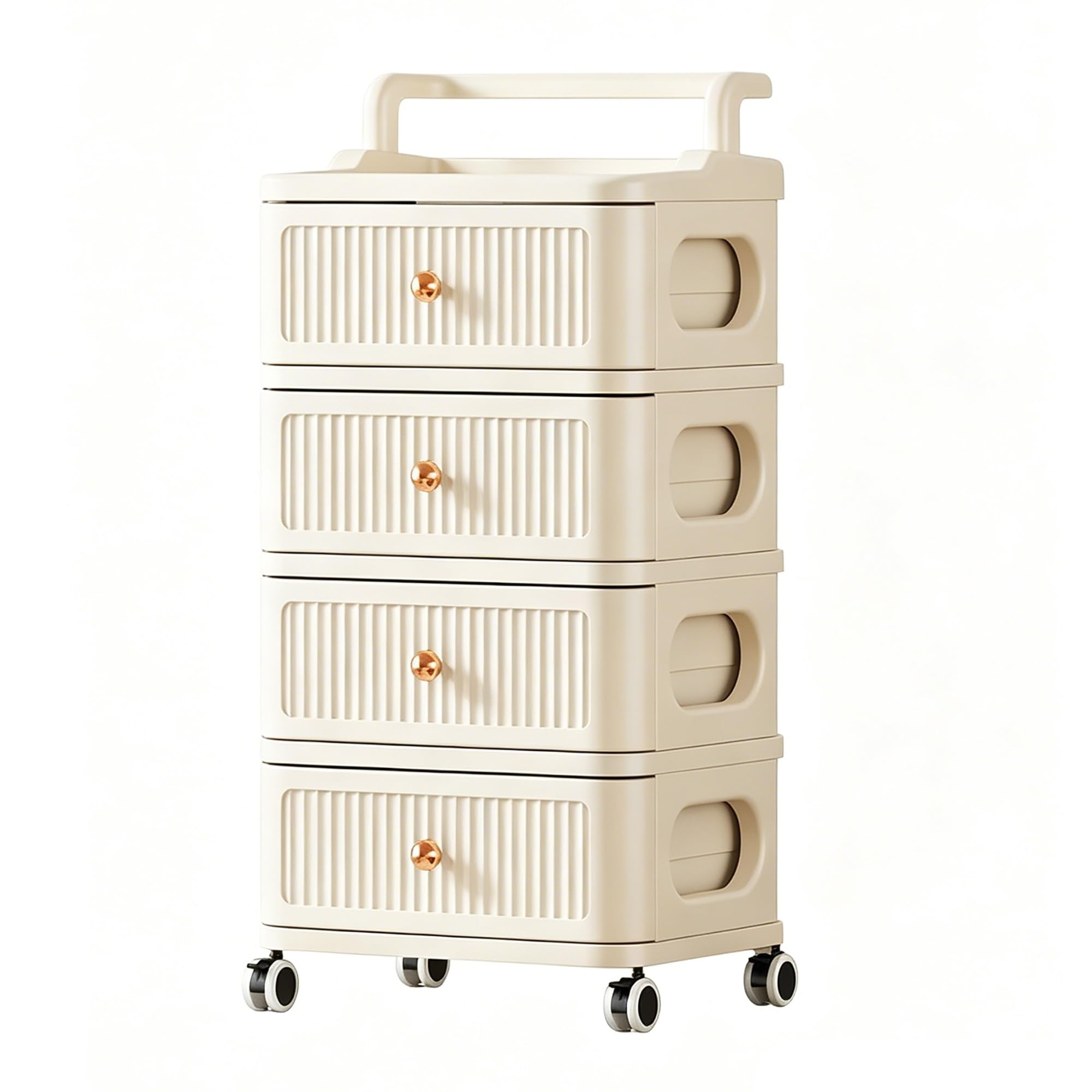 Plastic Storage Trolley,Rolling Storage Cart On Wheels,Mobile Utility Storage Trolley For Clothes Toys Snacks(C)