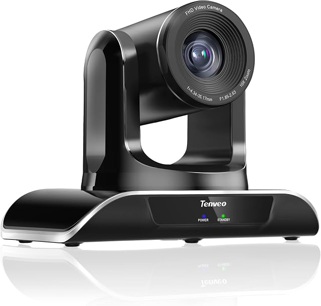 Tenveo 3G-SDI/HDMI/USB/RJ45 PTZ IP Live Streaming Camera 10X Optical Zoom Video Conference Room Camera FHD 1080P 60FPS for Live Streaming Church Services Worship Events Remote Meeting Broadcast