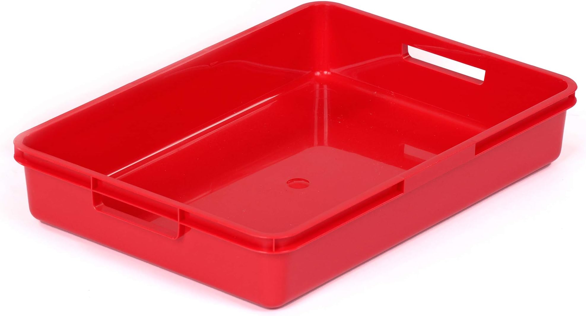 Pack of x1 Qty Red A4 Plastic Desktop Tidy Storage Filing Letter Document Trays Rack Plastic Paper Work Memo Pad Organiser Stationary Storage System School Nursery Office