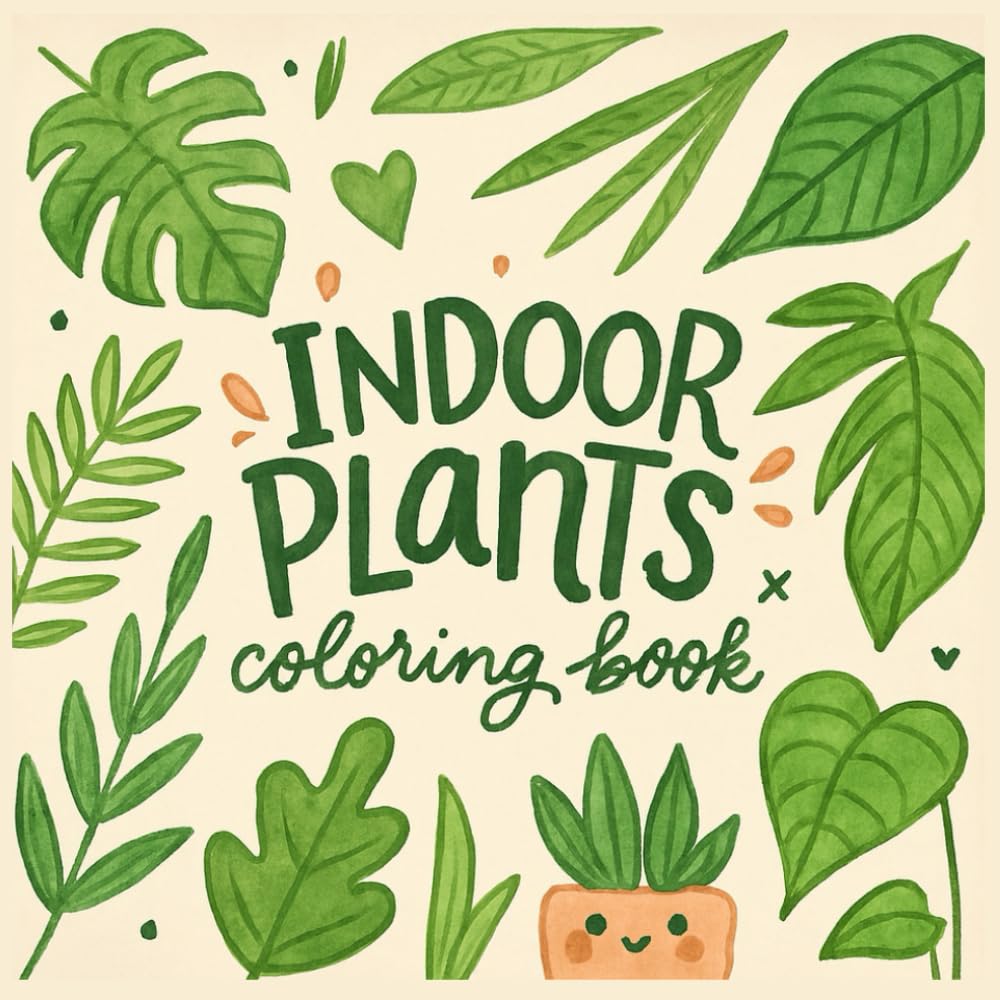 Indoor Plants Coloring Book: Relaxing Houseplant Art to Color — Mindful Botanical Designs for Stress Relief