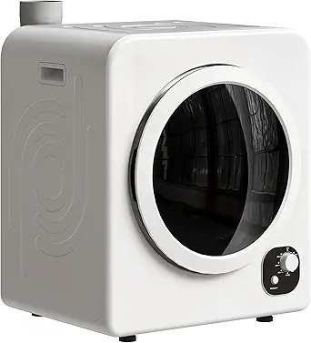 HOMCOM 120V Portable Clothes Dryer, 1300W Compact Front Load Laundry Dryer Machine 3.3 Cu. Ft. with Stainless Steel Tub & 4 Automatic Drying Mode for Apartment, RVs, Dorms, White