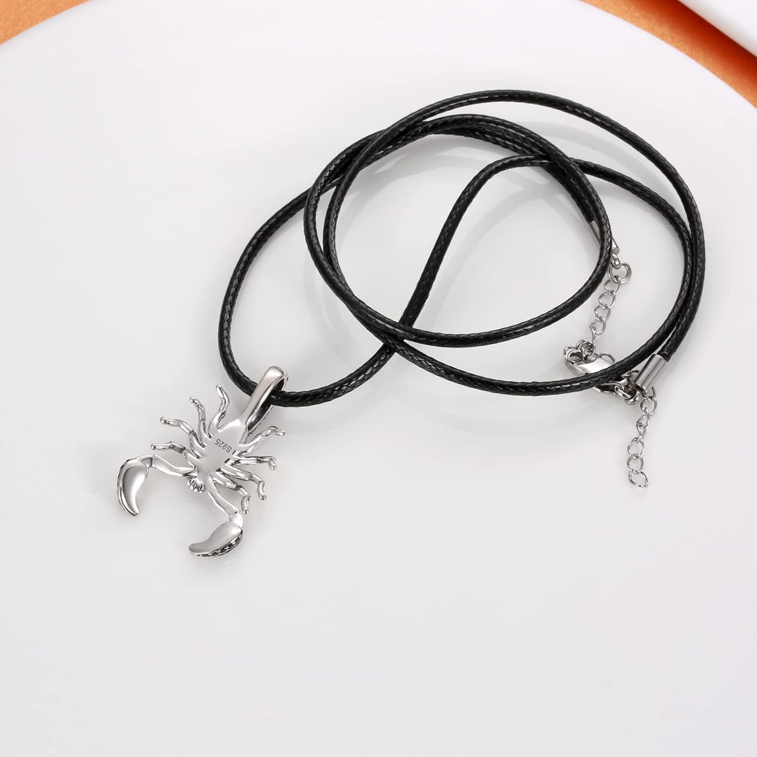 925 Sterling Silver Scorpion Pendant Necklace with Black Cubic Zirconia Scorpio Zodiac Constellation Charm Pendant Jewelry Gift for Women Men - Image 3
