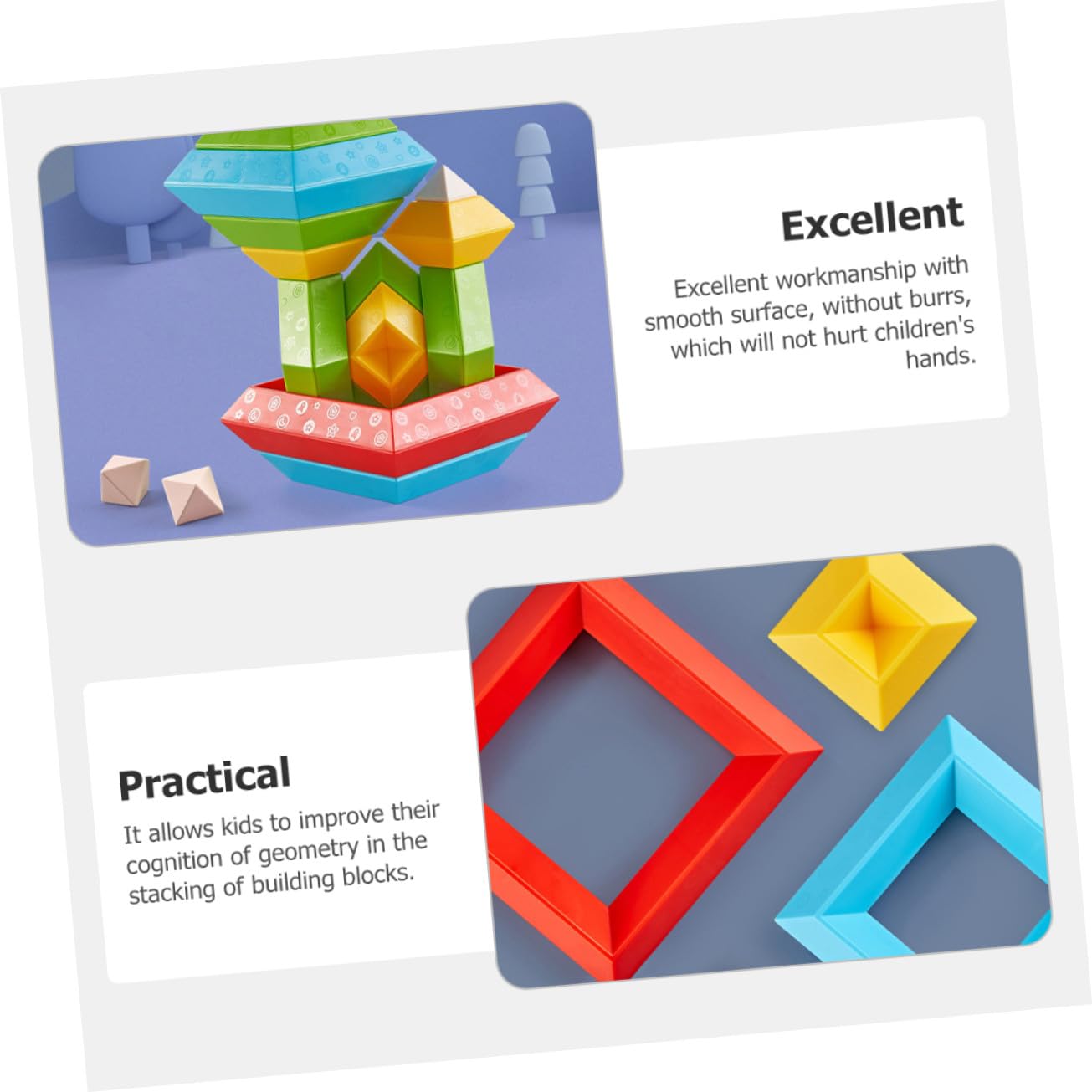 BESTonZON 30 Piezas Bloques Apilables para Años Juguetes Educativos de Construcción Coloridos y Seguros para Desarrollo Infantil