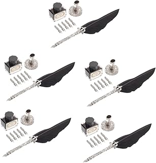 Tofficu 5 Conjuntos De Canetas De Imersão Em Vidro Para Decoração De Escritório Presentes Vintage Caneta-Tinteiro Caneta De Tinta De Vidro Assinatura Caneta De Tinta De Escritório