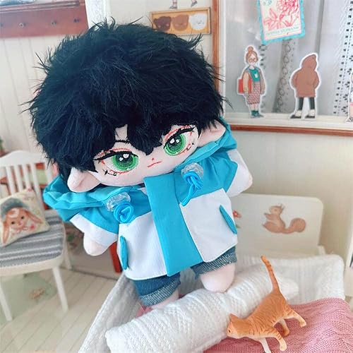 Miniatura 3 de niannyyhouse Ropa de muñeca de felpa de 7.9 in con bloqueo de color, chaqueta de boxeo, accesorios de muñeca de 8 pulgadas (verde+negro)