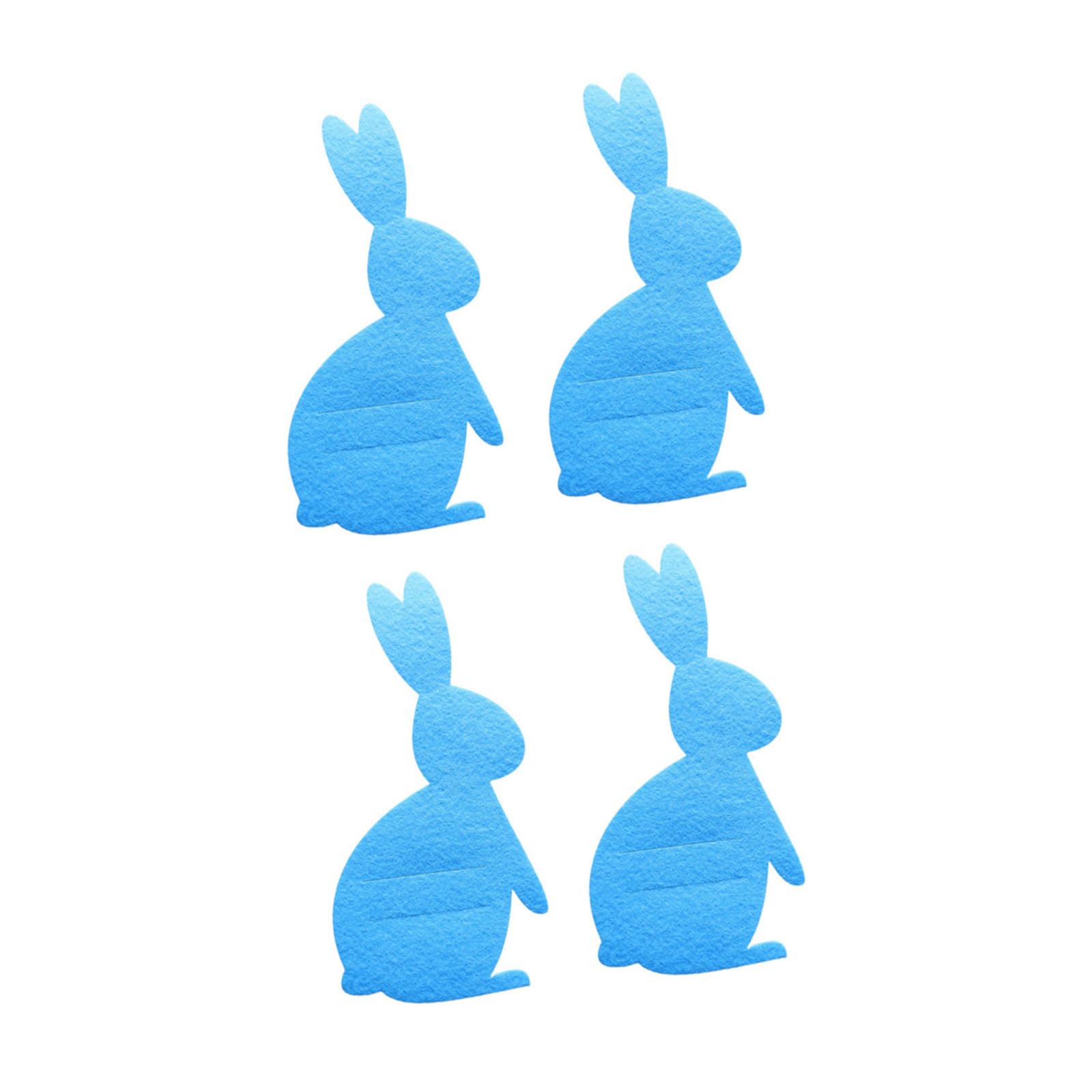 Ywluuoo Blue 4Pcs Easters Theme Rabbits Cutlery Bags Easters Rabbits Shape Utensil Pouches Storage Holders For Creative Table Decors Festival Utensil Sleeve