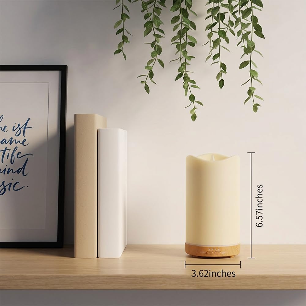 Condition photo showing New/Like New for 130ml flameless candle essential oil diffuser with 3 aroma oils | for small space with 7 led color night light,mini humidifier for bedroom room decor,gifts for women