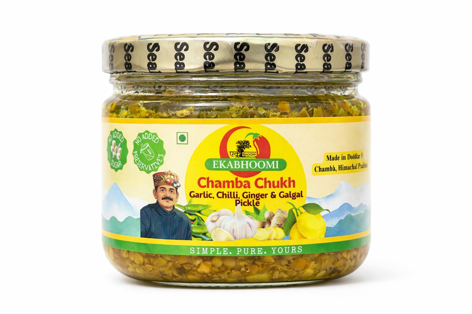 Chamba Chukh Garlic, Ginger, Chilli and Hill Lemon Mixed Pickle in Premium Glass Jar | No Added Preservatives | Cold Pressed Mustard Oil with Home Grounded Spices | Traditional Himachali Recipe | 250 gm-image-17