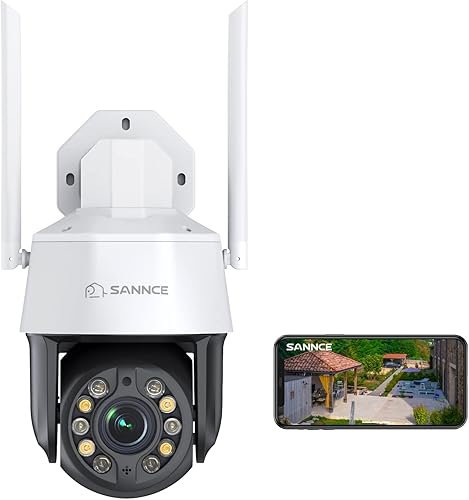 SANNCE Cámara de seguridad IP para exteriores de 5 MP cámara PTZ WiFi para exteriores zoom óptico 20X cámara de vigilancia para el hogar detección