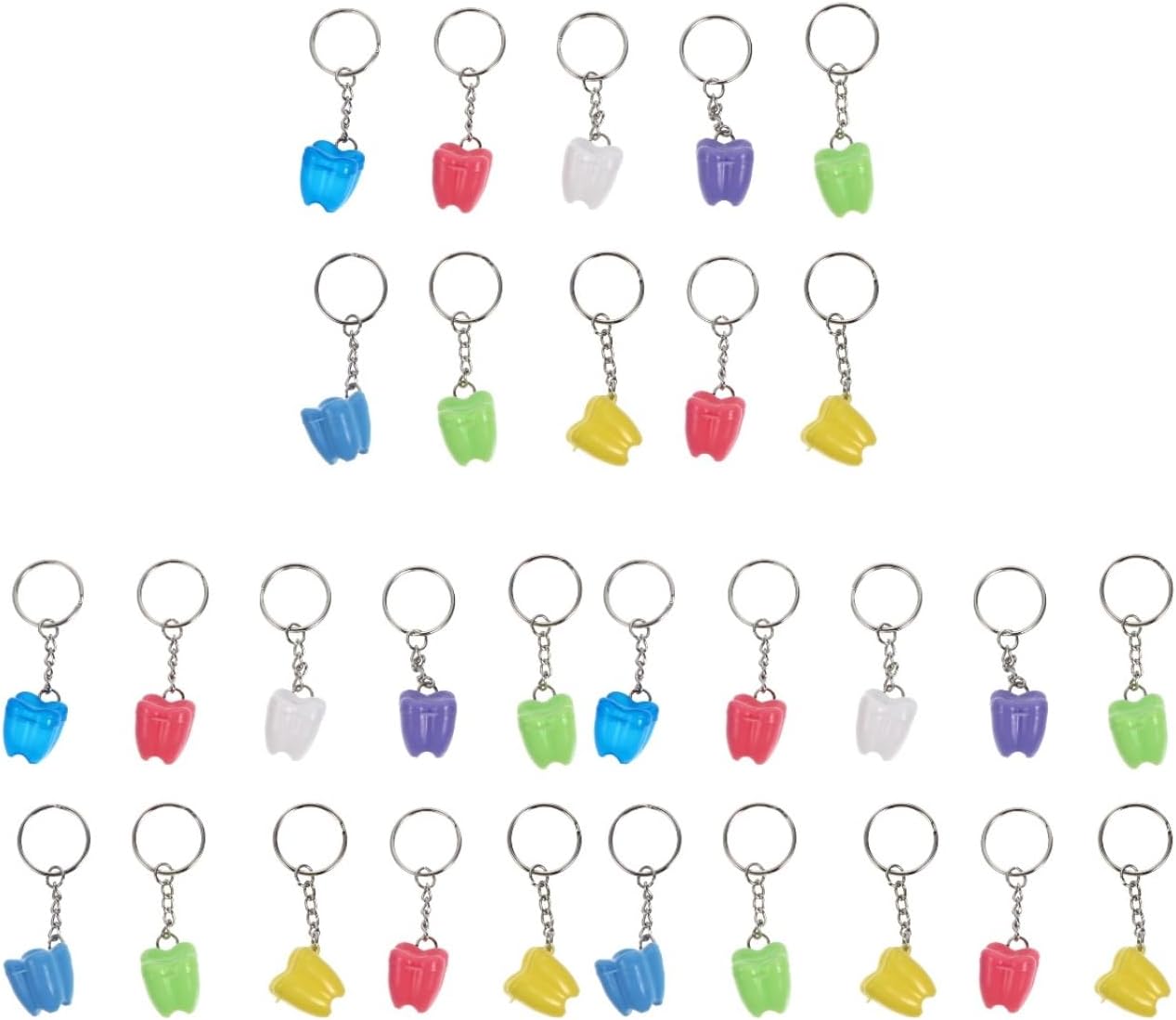 Toddmomy Kids Teeth Storage Box with Key Chain Portable Baby Tooth Holder Keepsake Organizer for Lost Deciduous Teeth 30 Pack for Boys and Girls